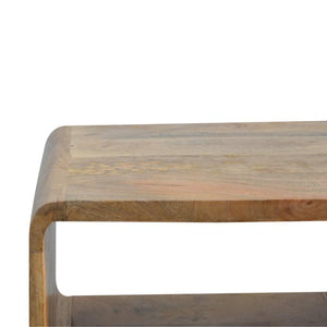 Curved Open Mango Wood Bedside Table | Nordic Legs