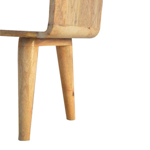 Curved Open Mango Wood Bedside Table | Nordic Legs