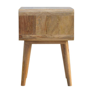 Curved Open Mango Wood Bedside Table | Nordic Legs