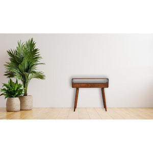 Curved Chestnut Console Table | Solid Mango Wood | Nordic Style