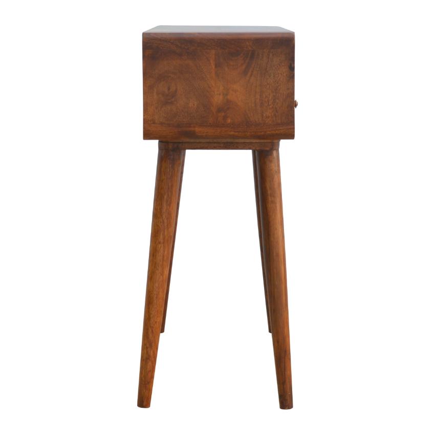 Curved Chestnut Console Table | Solid Mango Wood | Nordic Style
