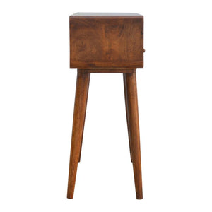 Curved Chestnut Console Table | Solid Mango Wood | Nordic Style