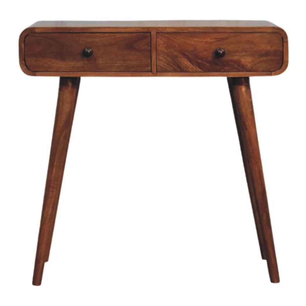 Curved Two-Drawer Console Table | Sculptural Hallway Storage