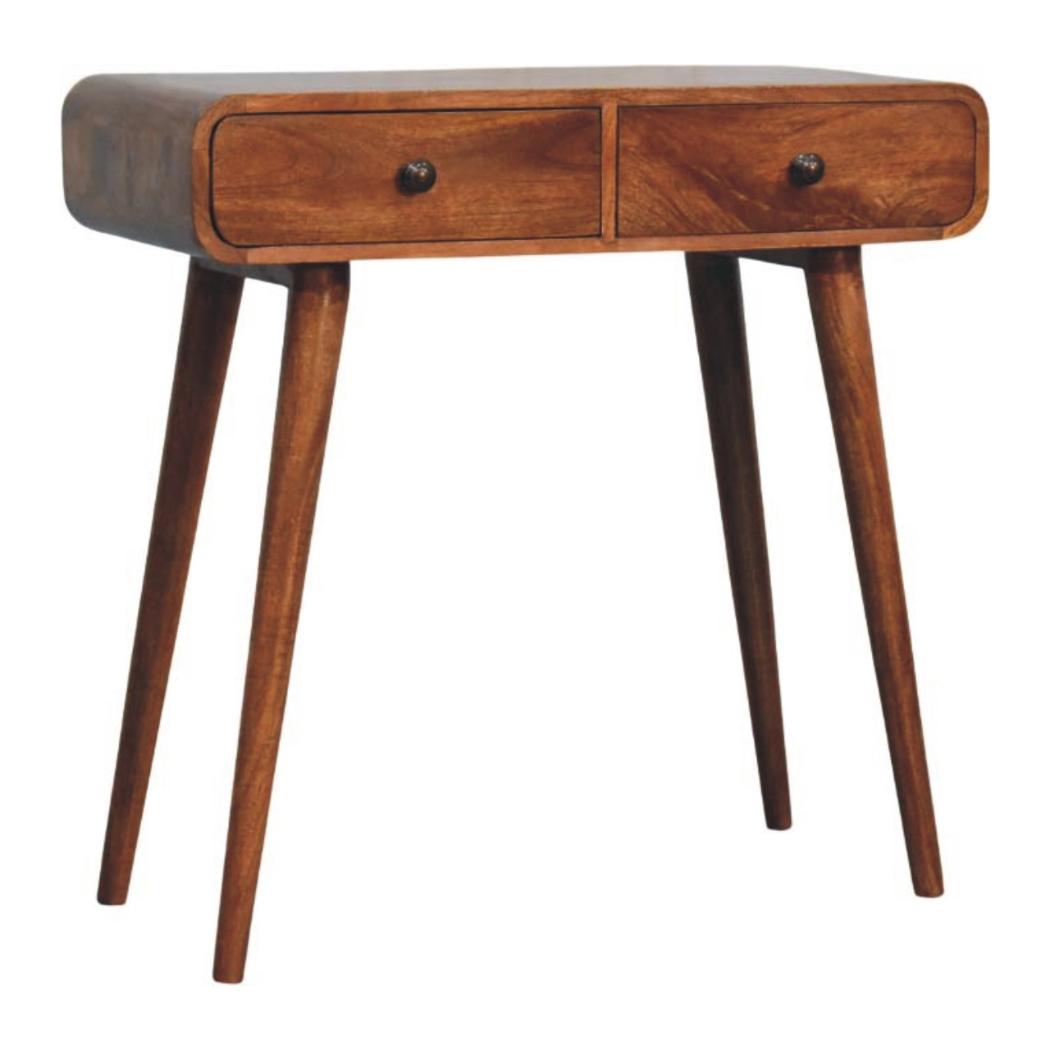 Curved Two-Drawer Console Table | Sculptural Hallway Storage