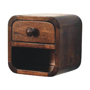 Curved Wall-Mounted Bedside Table | Floating Bedroom Storage
