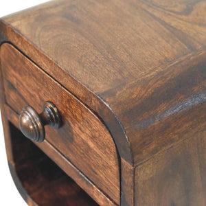 Curved Wall-Mounted Bedside Table | Floating Bedroom Storage