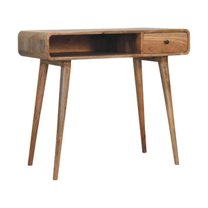 Curved Writing Desk | Oak-Inspired Finish | Home Office Furniture