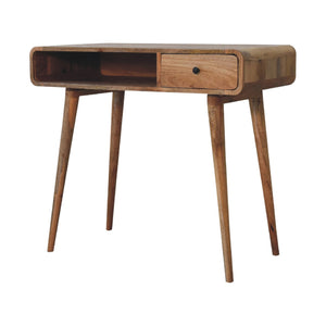 Curved Writing Desk | Oak-Inspired Finish | Home Office Furniture