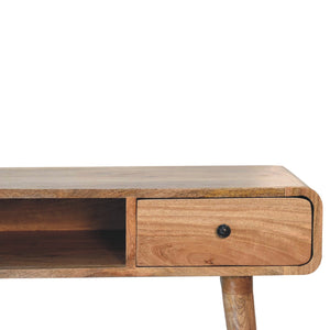 Curved Writing Desk | Oak-Inspired Finish | Home Office Furniture