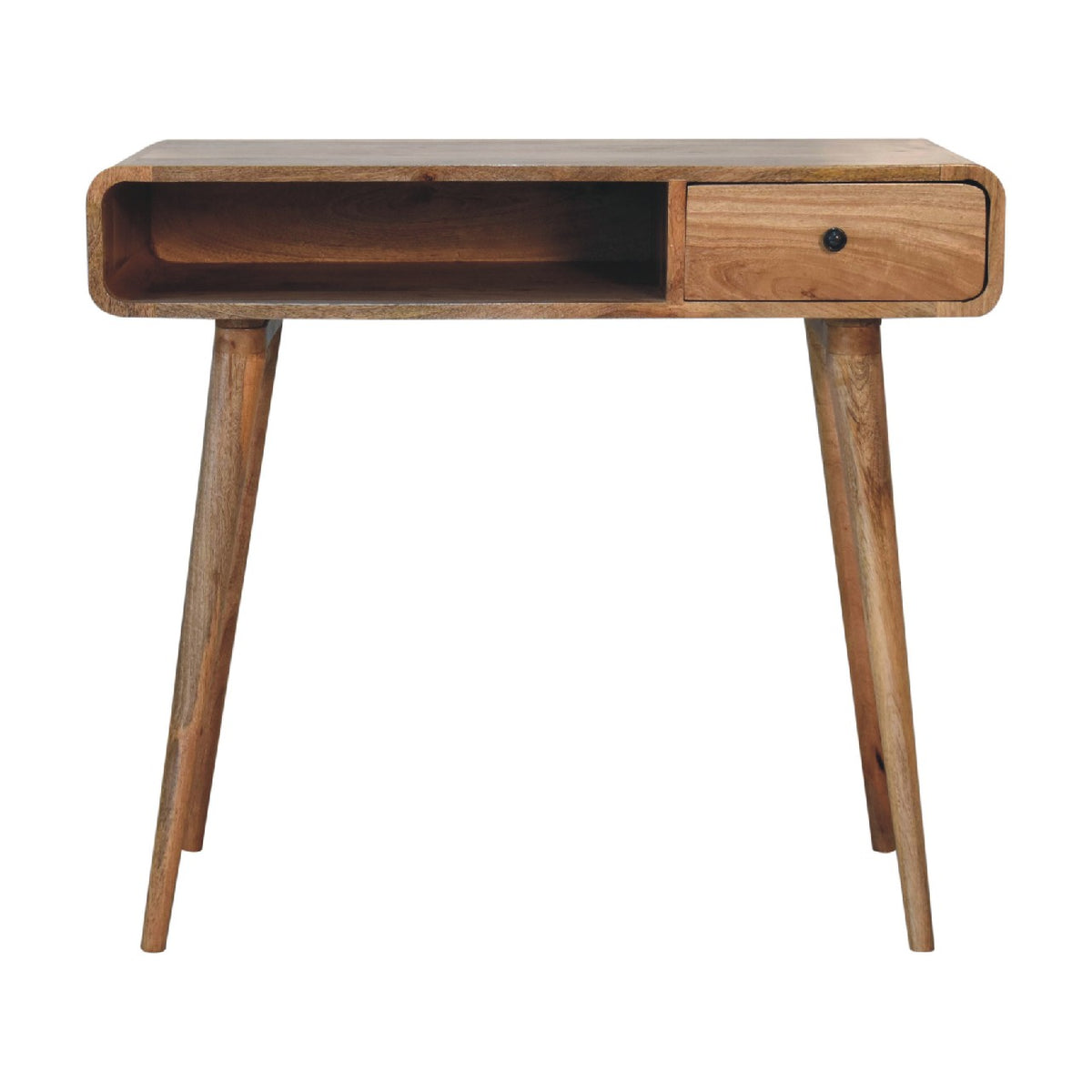 Curved Writing Desk | Oak-Inspired Finish | Home Office Furniture