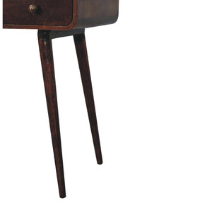 Curved Writing Desk | Solid Mango Wood | California Walnut Finish