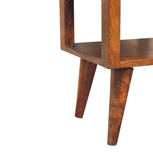 Dante Chestnut Bedside Table | Solid Mango Wood | Chestnut Finish | 1 Drawer Open Shelf Nightstand