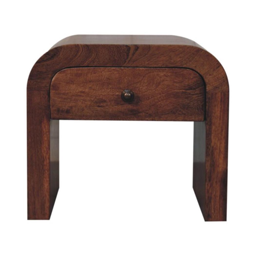 Darcy Bedside Table | Solid Mango Wood | Honey Caramel Finish | 1 Drawer Nightstand