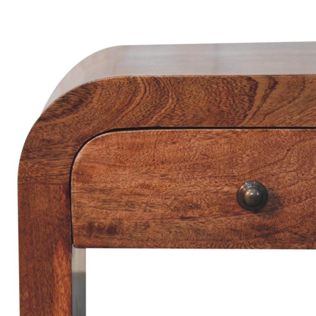 Darcy Bedside Table | Solid Mango Wood | Honey Caramel Finish | 1 Drawer Nightstand