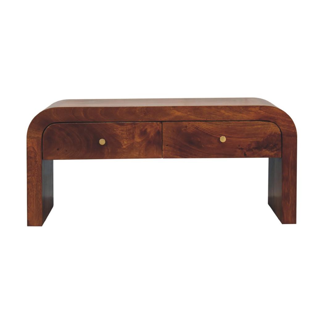Darcy Chestnut Media Unit | Solid Mango Wood | Artisan-Crafted Design