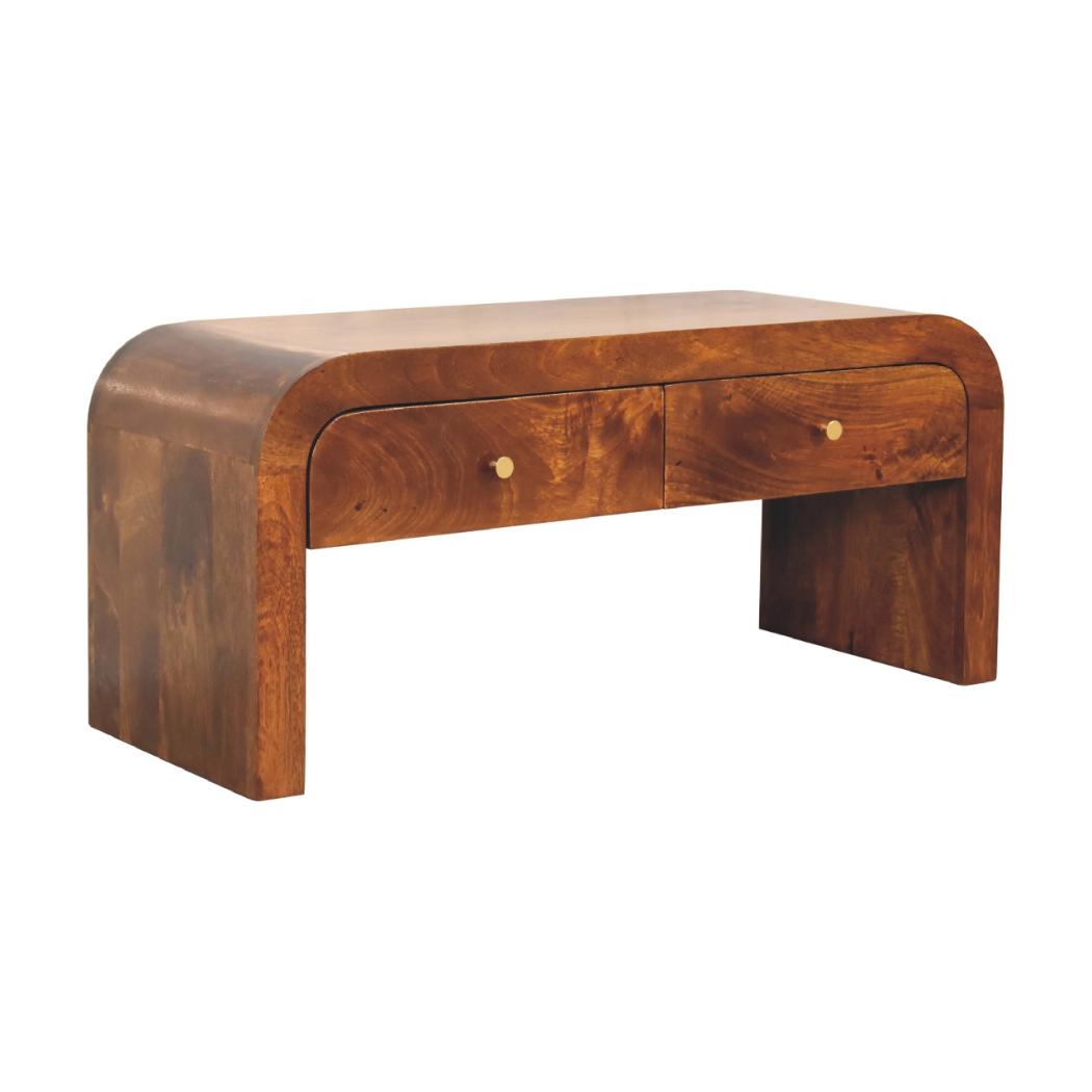 Darcy Chestnut Media Unit | Solid Mango Wood | Artisan-Crafted Design