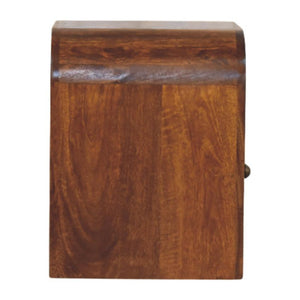 Darcy Chestnut Nightstand | Drawer & Open Shelf | Timber Bedside Storage