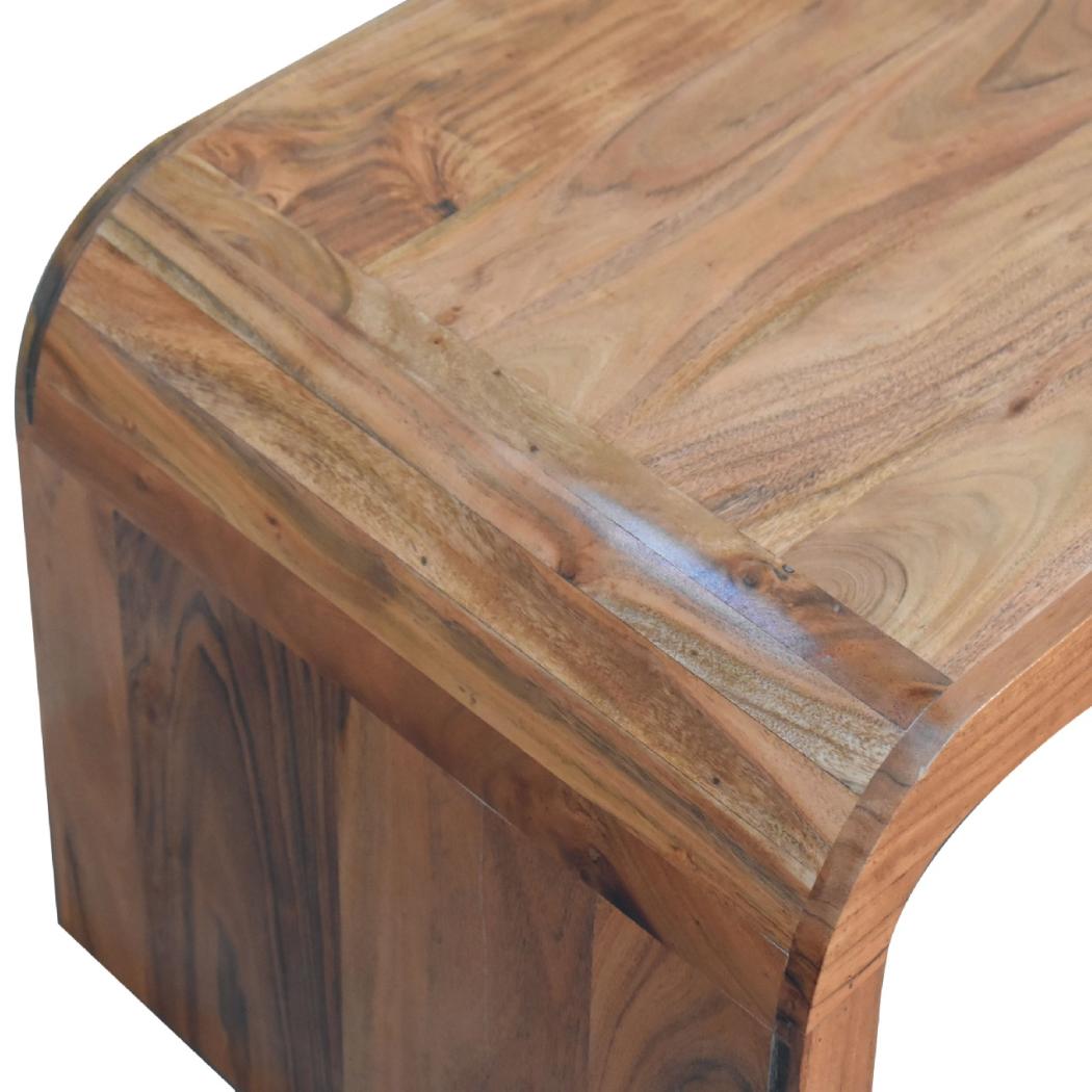 Darcy Coffee Table | Solid Acacia Wood | Caramel Finish | Curved Coffee Table