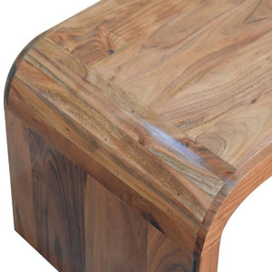 Darcy Coffee Table | Solid Acacia Wood | Caramel Finish | Curved Coffee Table