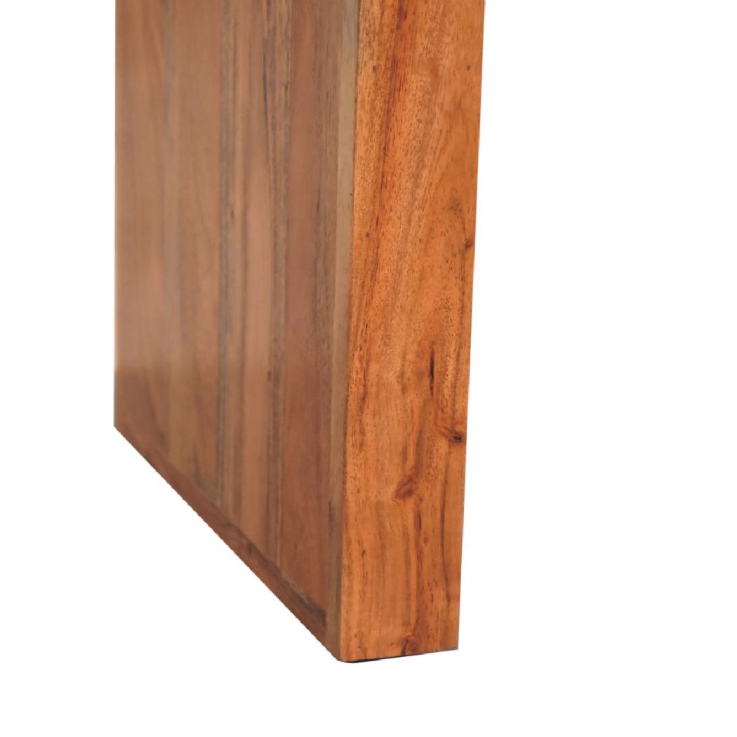 Darcy End Table | Solid Acacia Wood | Caramel Finish | Curved Side Table