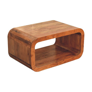 Darcy Media Unit | Solid Acacia Wood | Caramel Finish | Curved TV Stand