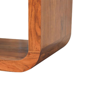 Darcy Media Unit | Solid Acacia Wood | Caramel Finish | Curved TV Stand