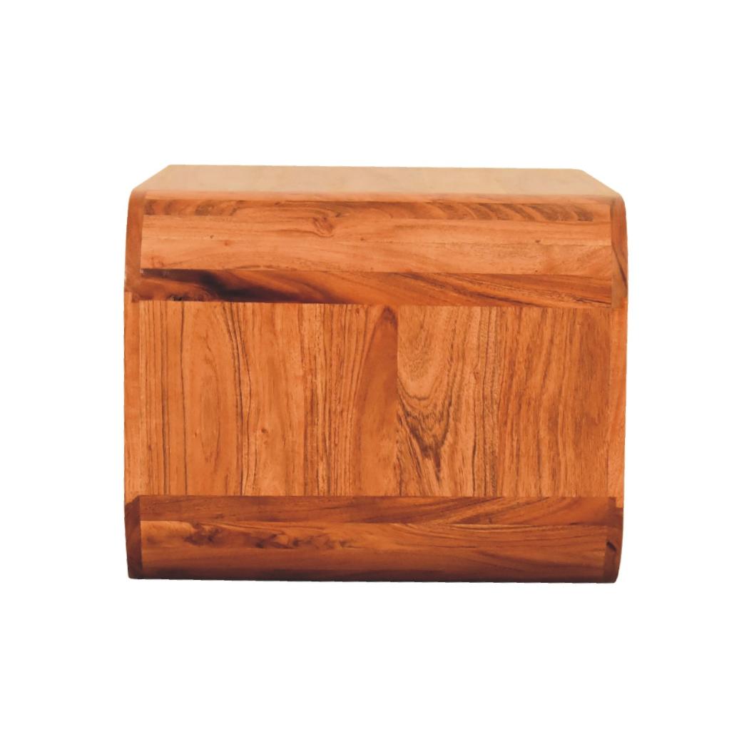 Darcy Media Unit | Solid Acacia Wood | Caramel Finish | Curved TV Stand