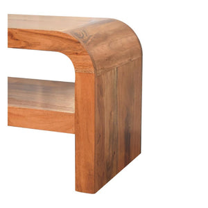 Darcy Media Unit with Shelf | Solid Acacia Wood | Caramel Finish | Open Shelf TV Unit