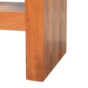 Darcy Media Unit with Shelf | Solid Acacia Wood | Caramel Finish | Open Shelf TV Unit