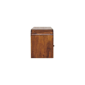 Darcy TV Unit | Solid Mango Wood | Chestnut Finish | 3 Drawers & Open Shelf