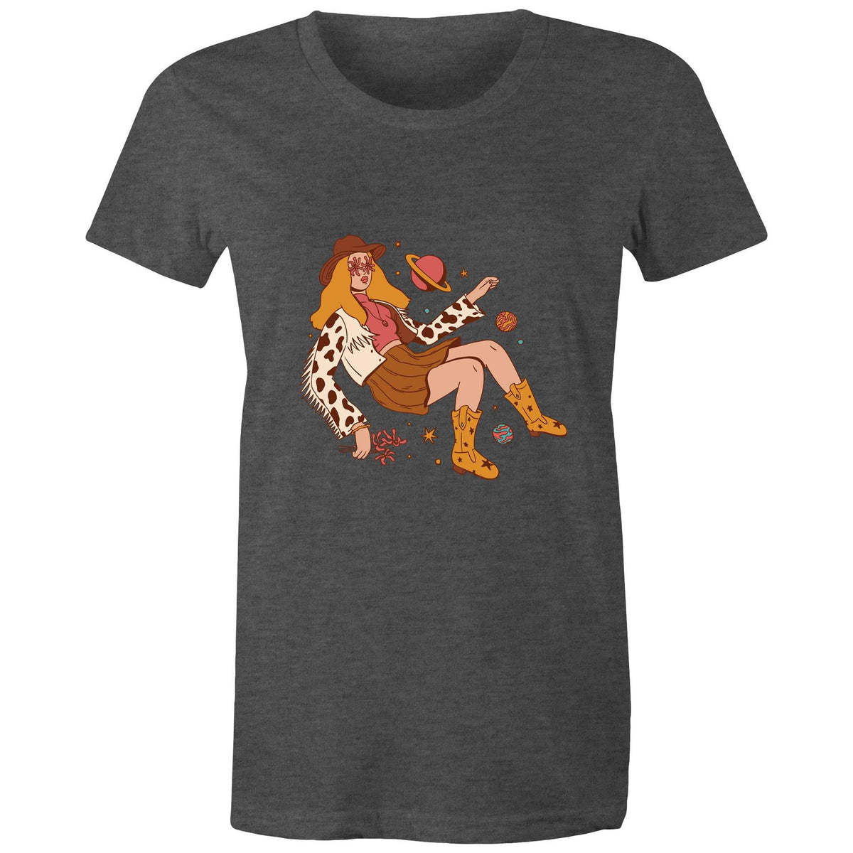 Women's Cowgirl In Space Maple Tee