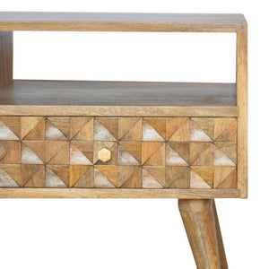 Diamond Carved TV Unit | Textured Geometric Detail | Living Room Furniture