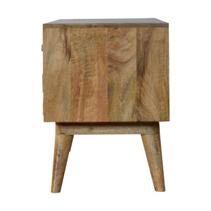 Diamond Carved TV Unit | Textured Geometric Detail | Living Room Furniture