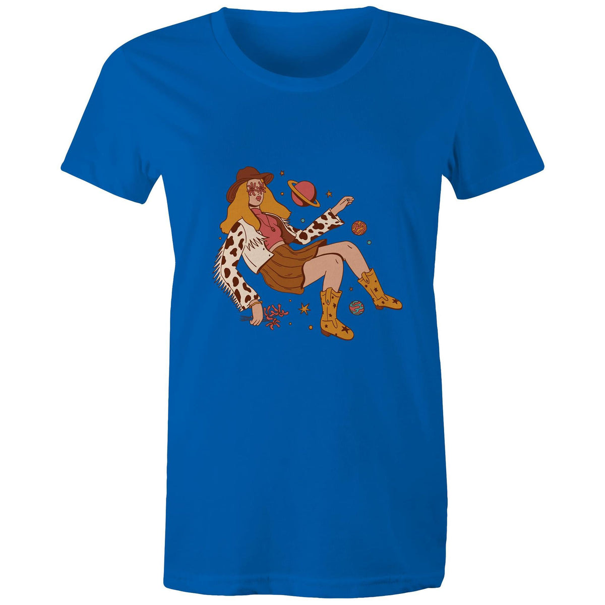 Women's Cowgirl In Space Maple Tee