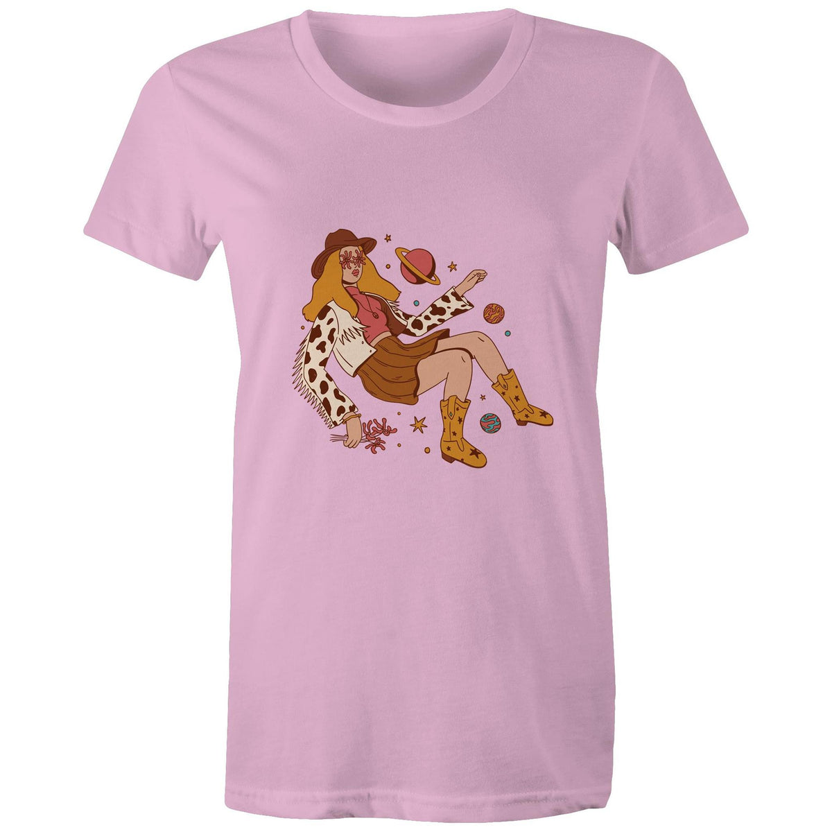 Women's Cowgirl In Space Maple Tee