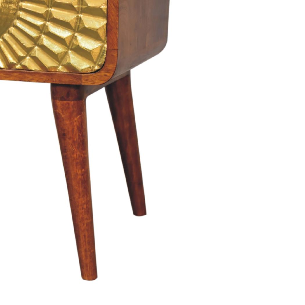 Eden Curved Bedside | Solid Mango Wood | Natural Wood Finish | Sculptural Curved Design
