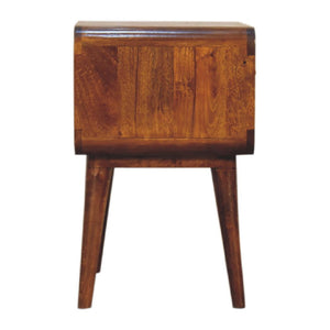 Eden Curved Bedside | Solid Mango Wood | Natural Wood Finish | Sculptural Curved Design