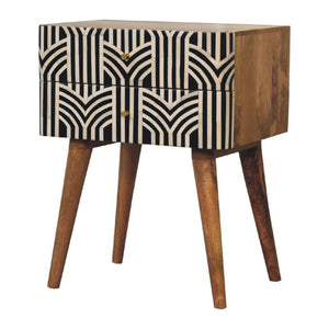 Edessa Bone Inlay Bedside | Artisan Bone Inlay | Natural Inlay Finish | Artisan Inlay Detail