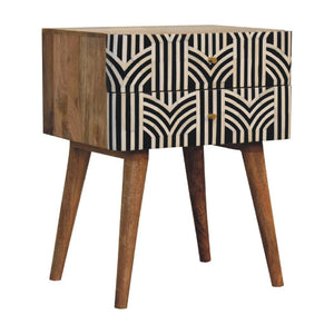 Edessa Bone Inlay Bedside | Artisan Bone Inlay | Natural Inlay Finish | Artisan Inlay Detail