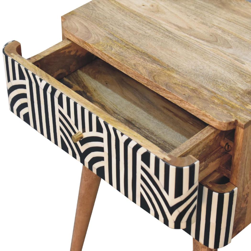 Edessa Bone Inlay Bedside | Artisan Bone Inlay | Natural Inlay Finish | Artisan Inlay Detail