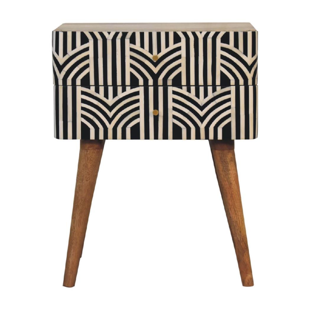 Edessa Bone Inlay Bedside | Artisan Bone Inlay | Natural Inlay Finish | Artisan Inlay Detail