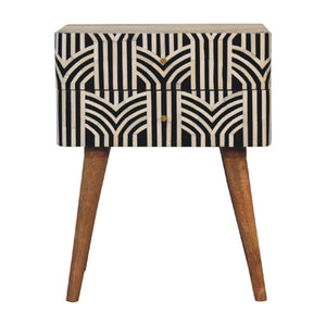Edessa Bone Inlay Bedside | Artisan Bone Inlay | Natural Inlay Finish | Artisan Inlay Detail