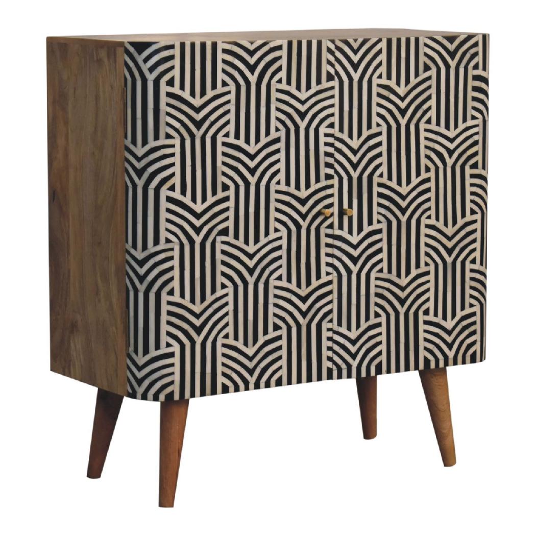 Edessa Bone Inlay Cabinet | Artisan Bone Inlay | Natural Inlay Finish | Artisan Inlay Detail