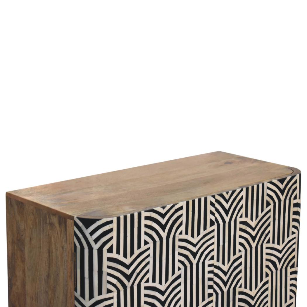 Edessa Bone Inlay Cabinet | Artisan Bone Inlay | Natural Inlay Finish | Artisan Inlay Detail