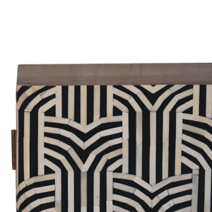 Edessa Bone Inlay Cabinet | Solid Mango Wood | Honey Caramel Finish