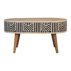 Edessa Bone Inlay Coffee Table | Artisan Bone Inlay | Natural Inlay Finish | Artisan Inlay Detail