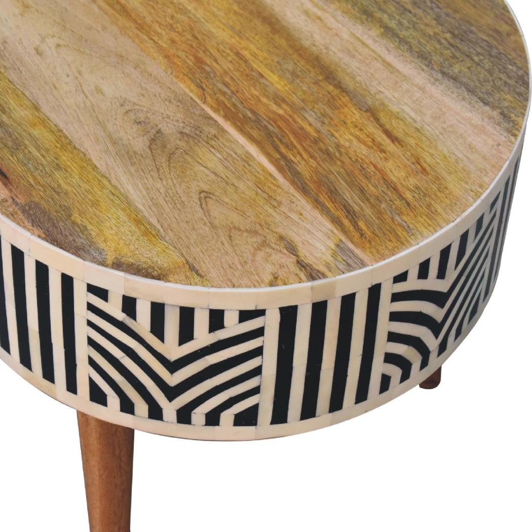 Edessa Bone Inlay Coffee Table | Artisan Bone Inlay | Natural Inlay Finish | Artisan Inlay Detail