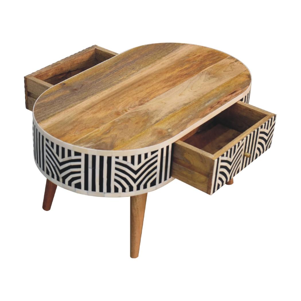 Edessa Bone Inlay Coffee Table | Artisan Bone Inlay | Natural Inlay Finish | Artisan Inlay Detail