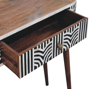 Edessa Bone Inlay Console | Solid Mango Wood | Honey Caramel Finish