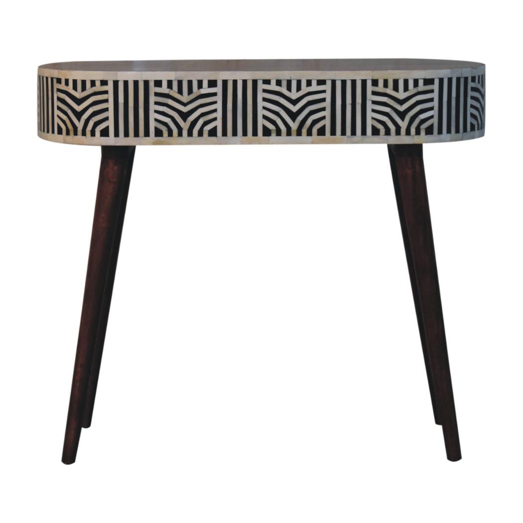 Edessa Bone Inlay Console | Solid Mango Wood | Honey Caramel Finish